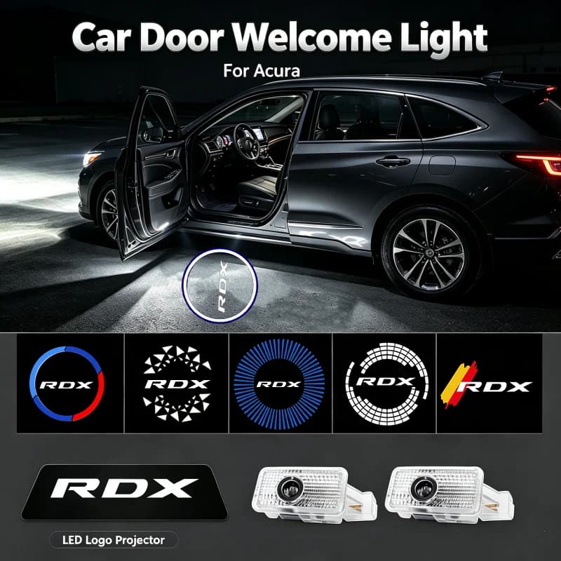 2PCS Ghost Shadow Logo LED Car Door Courtesy Projector Welcome Lamps For Acura RDX 2018‑2022 Interior Modification Accessories