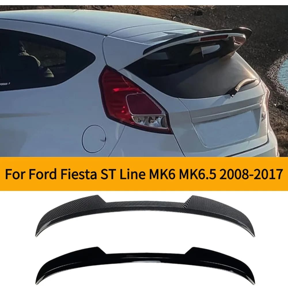For Gloss Black Rear Wing Spoiler Lip for Ford Fiesta ST Line MK6 MK6.5 2008-2017 Roof Trunk Spoiler Decoration Accessory