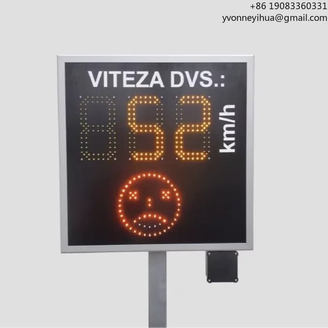 Radar Speed Limit Sign With Smiling And Crying Face For Traffic Vehicle Capture  Radar Speed Detector For Road Safety Plug-in