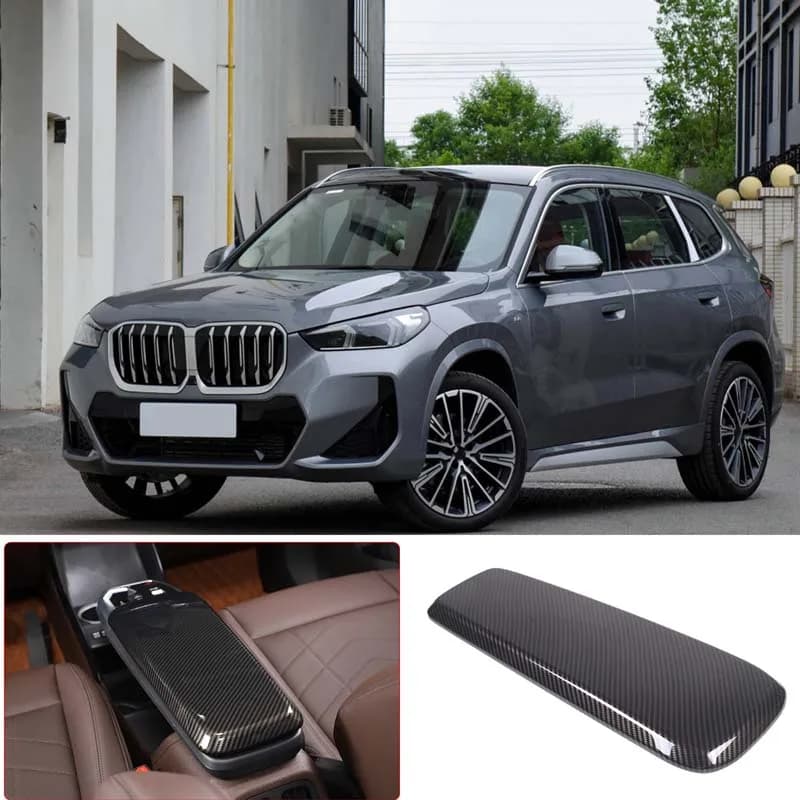 ABS Carbon Fiber Car Central Control Armrest Storage Box Cover Trim Interior Car Accessories For BMW X1 IX1 U11 2023-2026