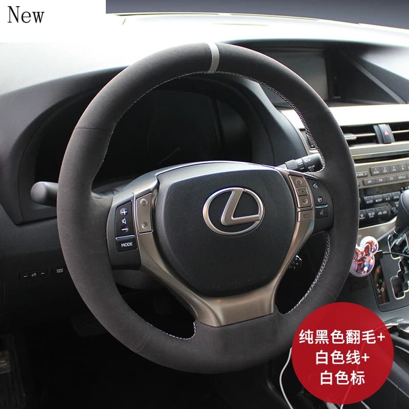For Lexus ES250 IS200t GS300 CT200 High-quality Hand-stitched Leather Suede Car Steering Wheel Cover Set Car Accessories