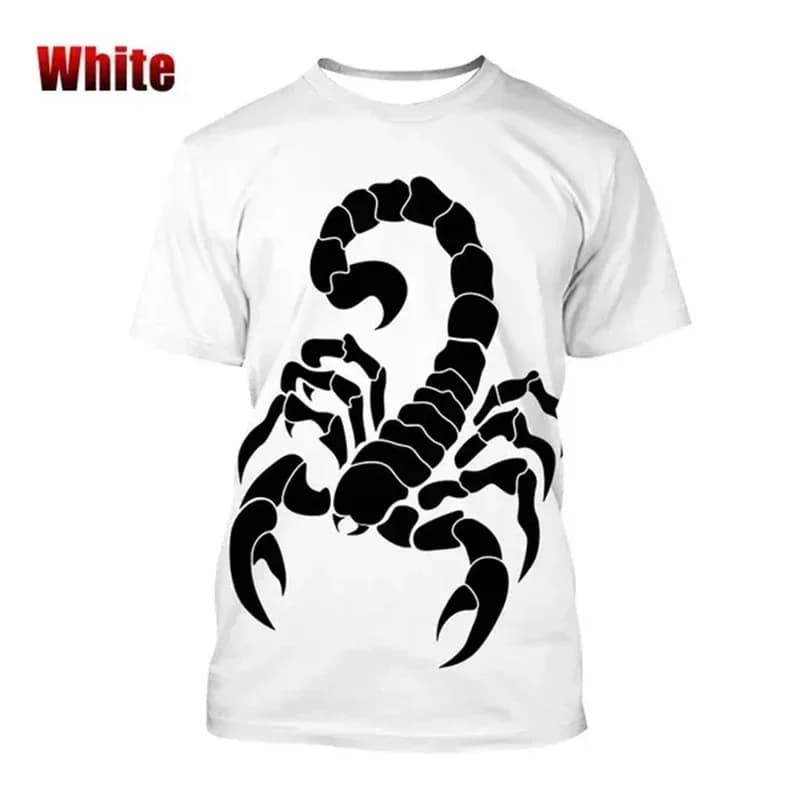 Trend Scorpion Pattrn T -shirts Summer Fashion Streetwear Mens 3D Printed T Shirts Casual Loose O Neck Cool Streetwear Tees Tops