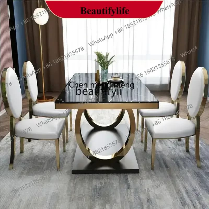 z183  Light luxury marble, postmodern simplicity ins simple European neoclassical designer rectangular dining table