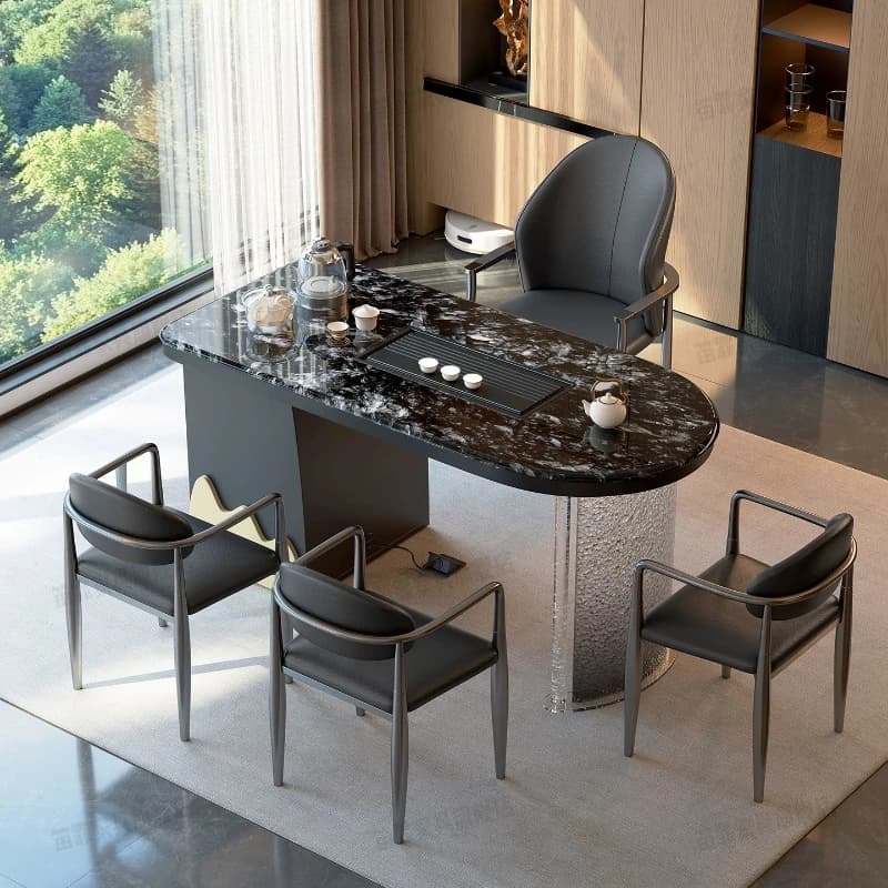 YJQ high-end small tea table and chair combination kettle integrated embedded living room home tea table