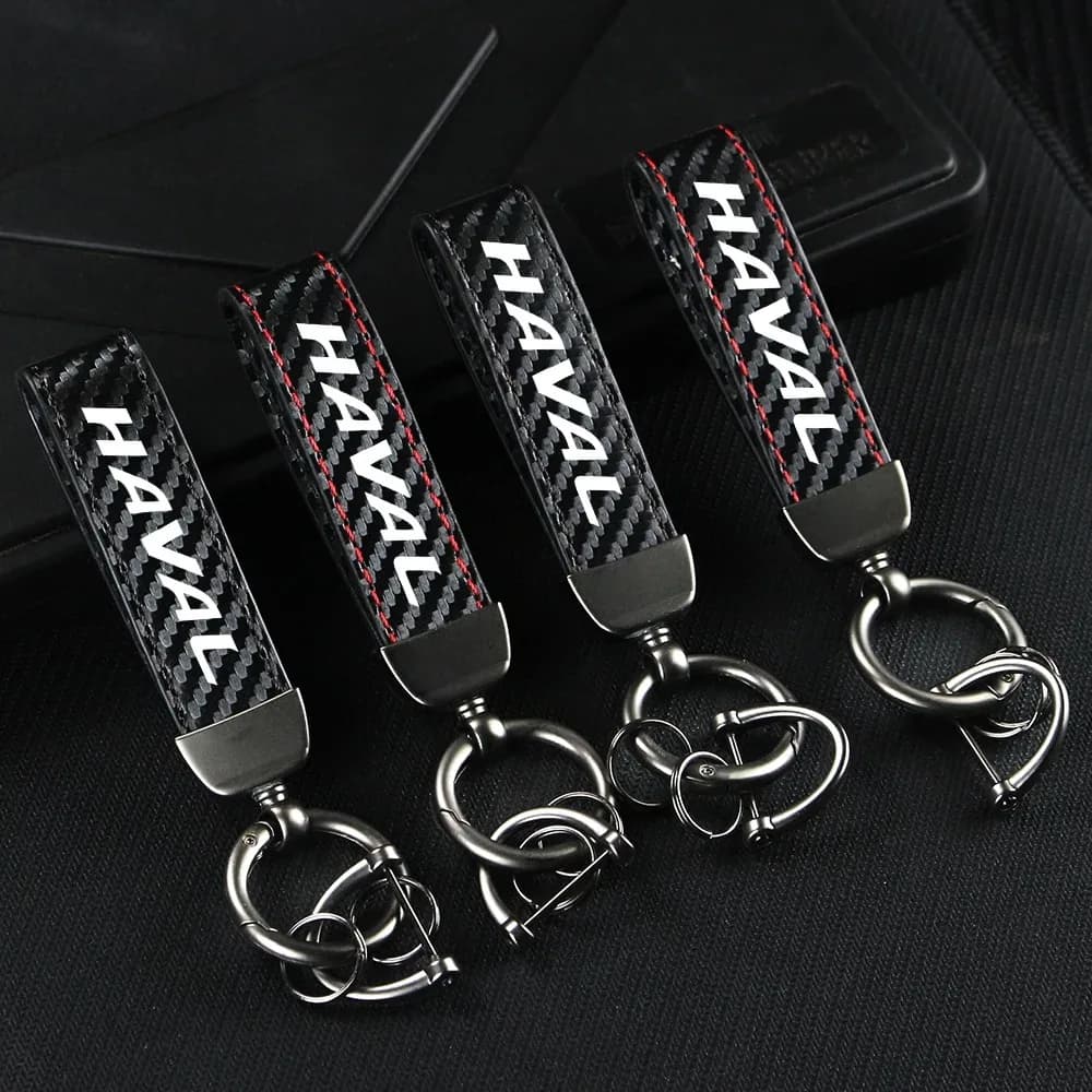 Leather Car Keychain Key Ring Wrist Strap Premium Durable Auto Accessories For Haval Jolion H6 M6 Dargo Raptor F7 H7 H9
