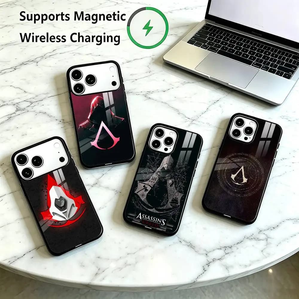 Assassins Creed L-Logo  Phone Case For iPhone18 17,16,15,14,13,12,11 Plus,Pro Supports Magnetic Wireless Charging Gift