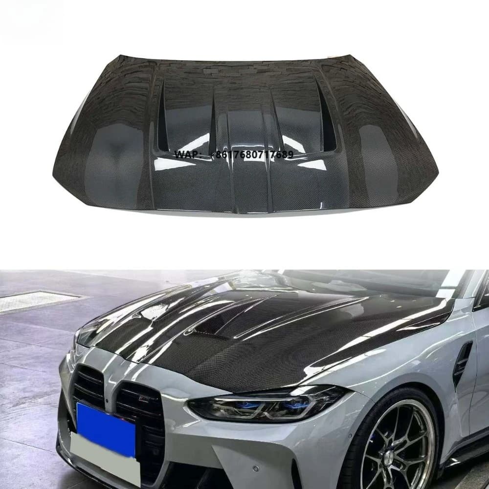 N Style Carbon Fiber Engine Hood for  M3 M4 G80 G82 G83 Front Bonnet Cover Car Body Kits Tuning Parts