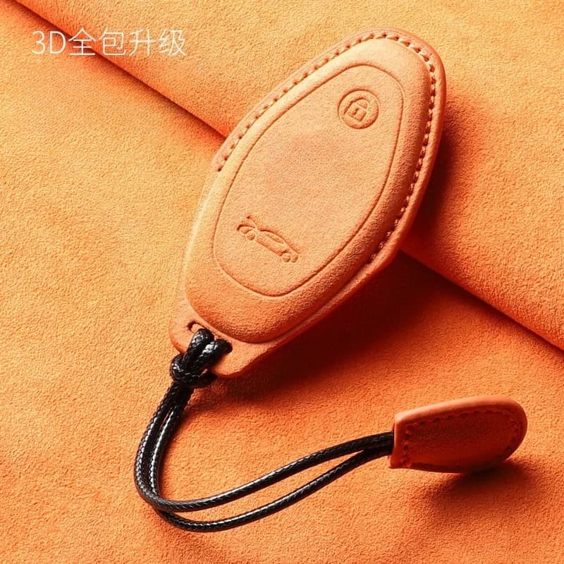 Full Wrap Suede Key Fob Case Shell With Keychain For McLaren GT 600LT 540C 570 Car Remote Key Protector Accessories