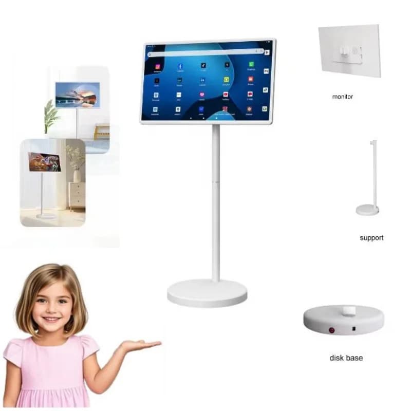 Hot Selling Mobile Intelligent Touch Screen With Wheel Bracket Lifting Entertainment Screen Indoor Wireless Connection