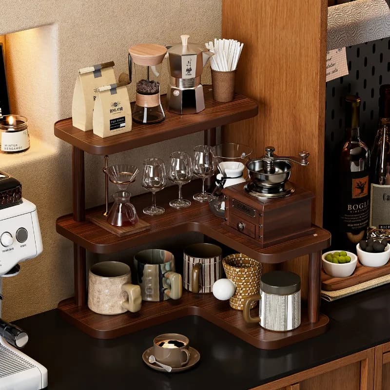 Multi-layer Rack Desktop Corner Racks Household Coffee Water Cup Tea Set Tea Cups Holder Storage  Home Decoration Accessories
