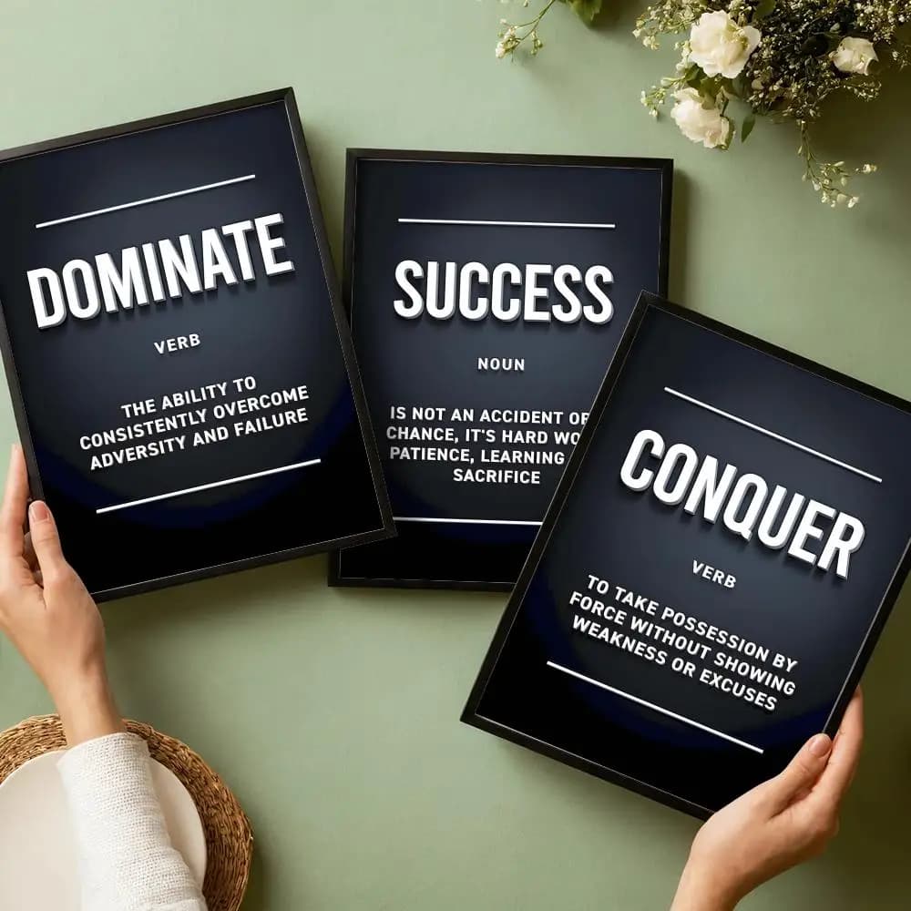 Motivational Words Poster Stickers HD Painting Self-Adhesive Art for Bedroom Living Room Home Decor Modern Wall Decals Gift