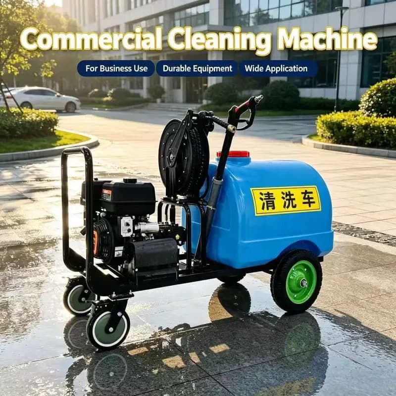 Wheeled High Pressure Washer Mobile Street Cleaning Machine Outdoor Jet Washing Equipment Farm Disinfecting Washer