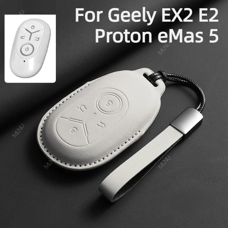Leather Key Case For Geely EX2 E2 Proton eMas 5 2026 2025 Accessories Waterproof Anti-Scratch Wear-Resistant Anti-Fade Durable