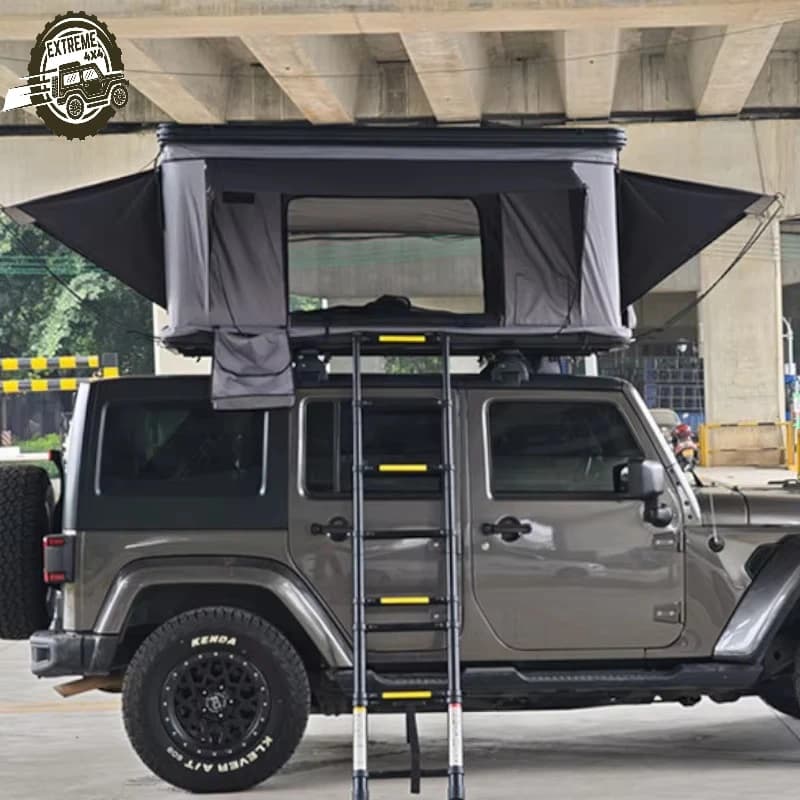 Durable Hard Shell Tent Box for Jeep Rooftop Aluminum Ladder Side Opening Camp Car Roof Tent with Awning for 4X4 Offroad Camping