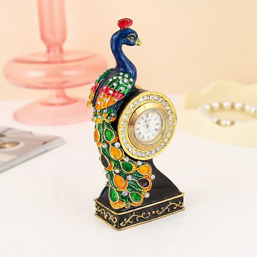Zml enamel peacock decorative ornament - high-end entryway & living room accent piece