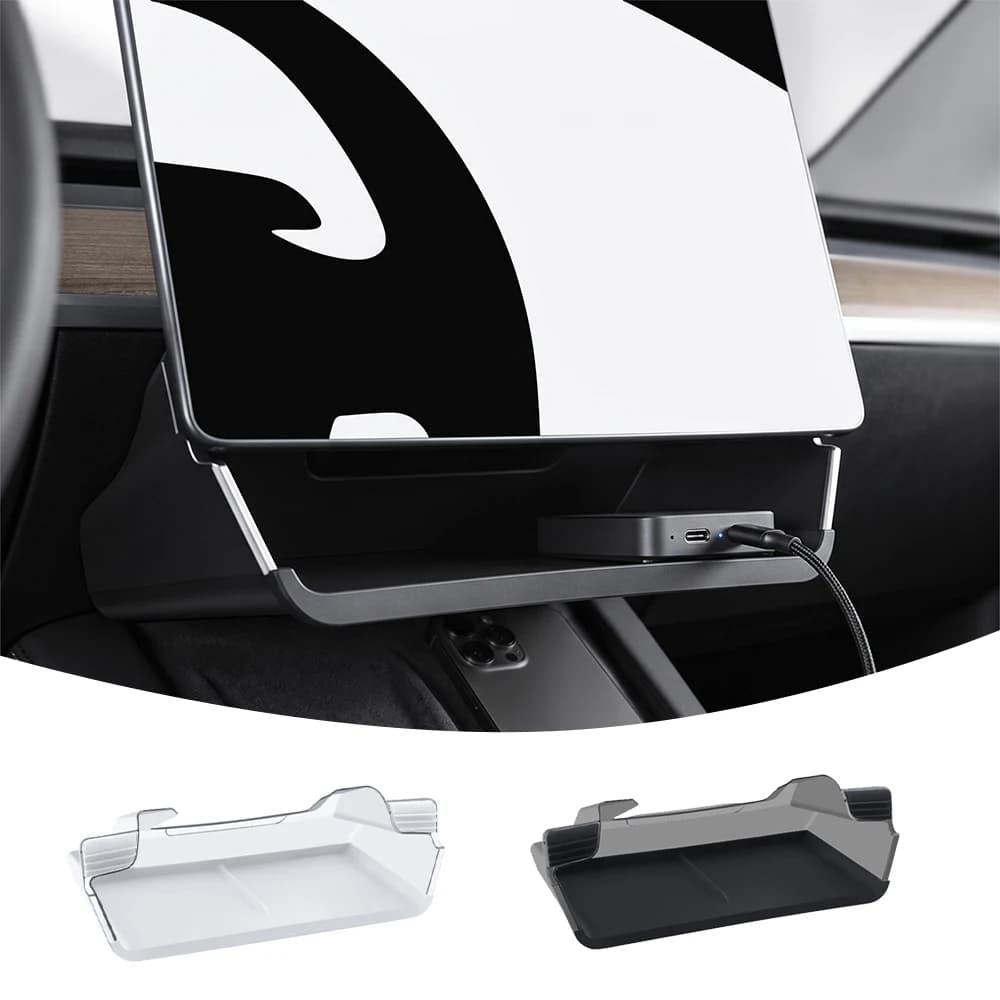 For Tesla Model 3 Highland Model Y Juniper 2025 2026 Center Console Storage Box Under Screen Hidden Organizer Case Accessories