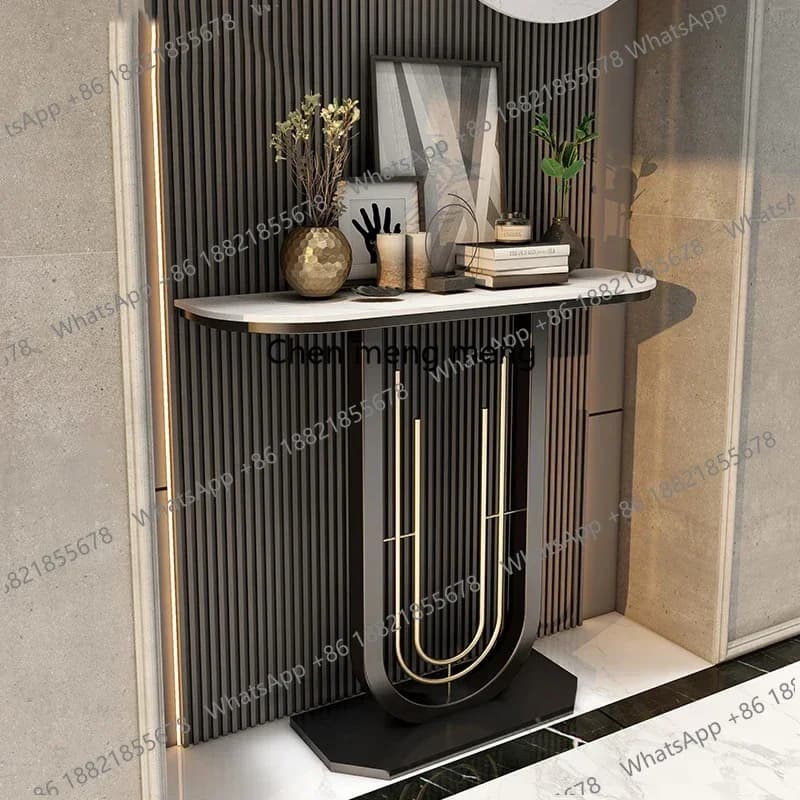 z0189Modern Nordic Console Table Metal Midcentry Entrance Lobby Console Table Luxury Hallway Wohnzimmer Tisch Living Room Furnit