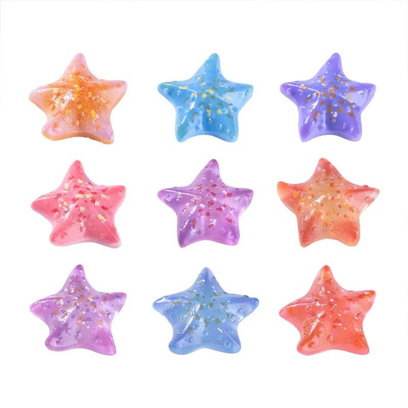 50pcs Noctilucent Starfish Figurines 2cm Aquarium Decoration Starfish Ornament Fish Tank Miniature Landscape Home Decor Crafts