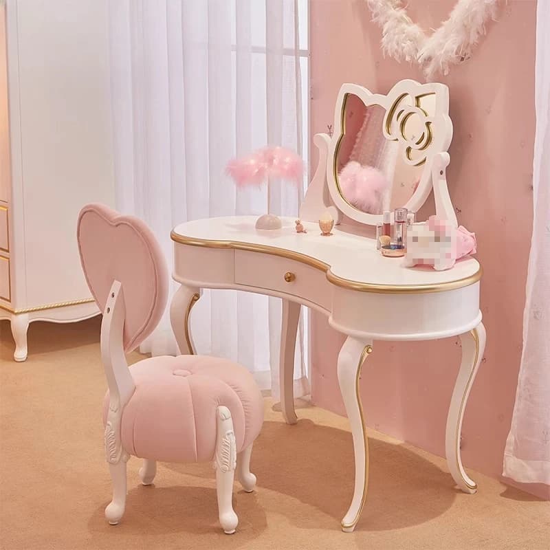 Simple Lighting Dressing Table Glossy Luxury Clothing Mirror Dressing Table Modern Europa Postazione Makeup Furniture Bedroom