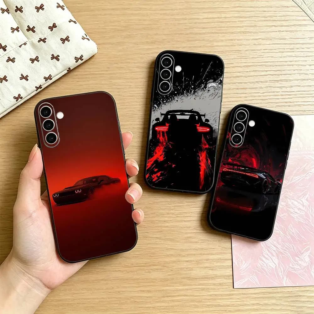 R8 Supercar CAR Phone Case For Samsung Galaxy A73,A72,A71,A70,A53,A52,A51,Others Soft Black Cover
