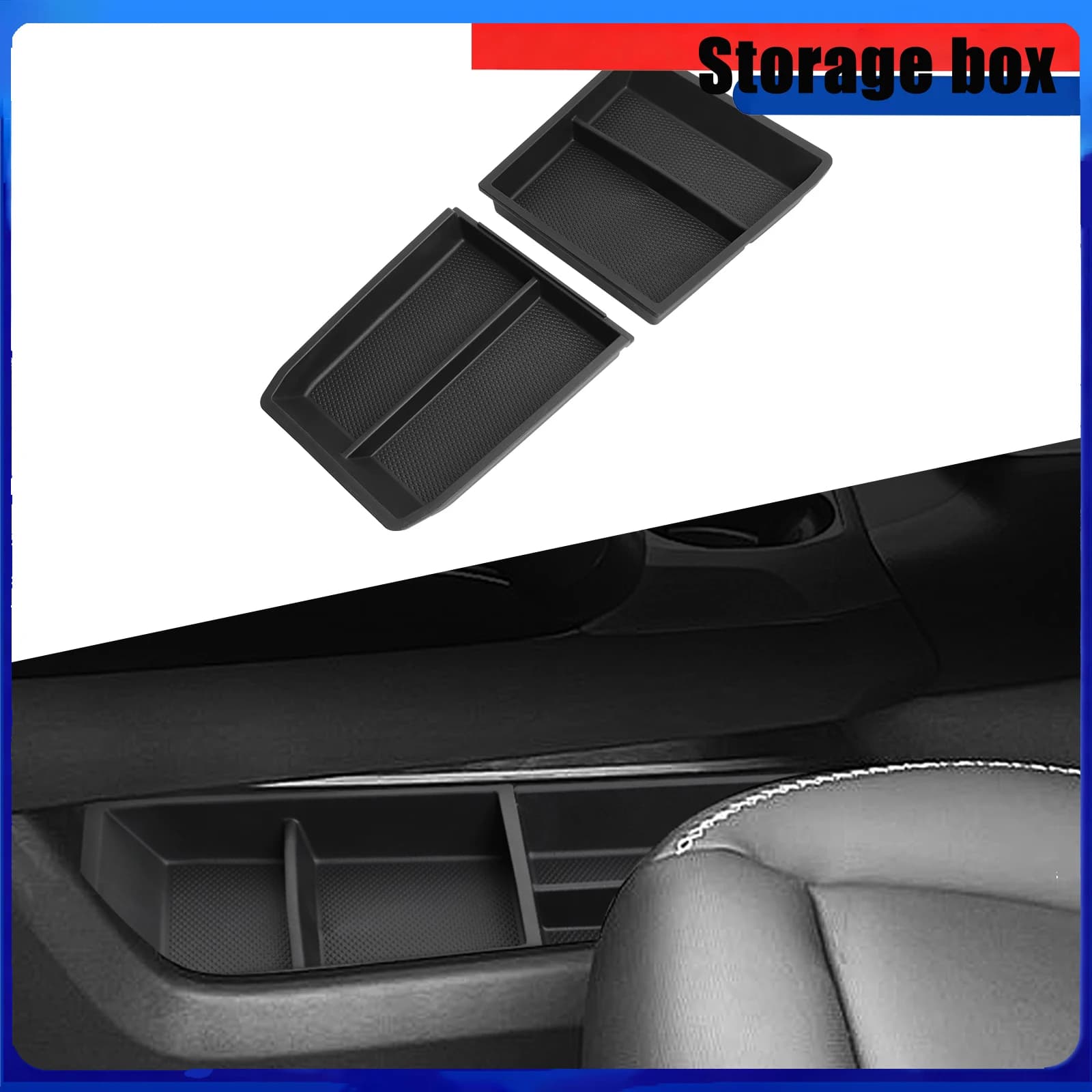 Center Console Lower Storage Box Car Central Tray TPE Organizer Accessories Tidying Black For GMC Terrain 2025 2026