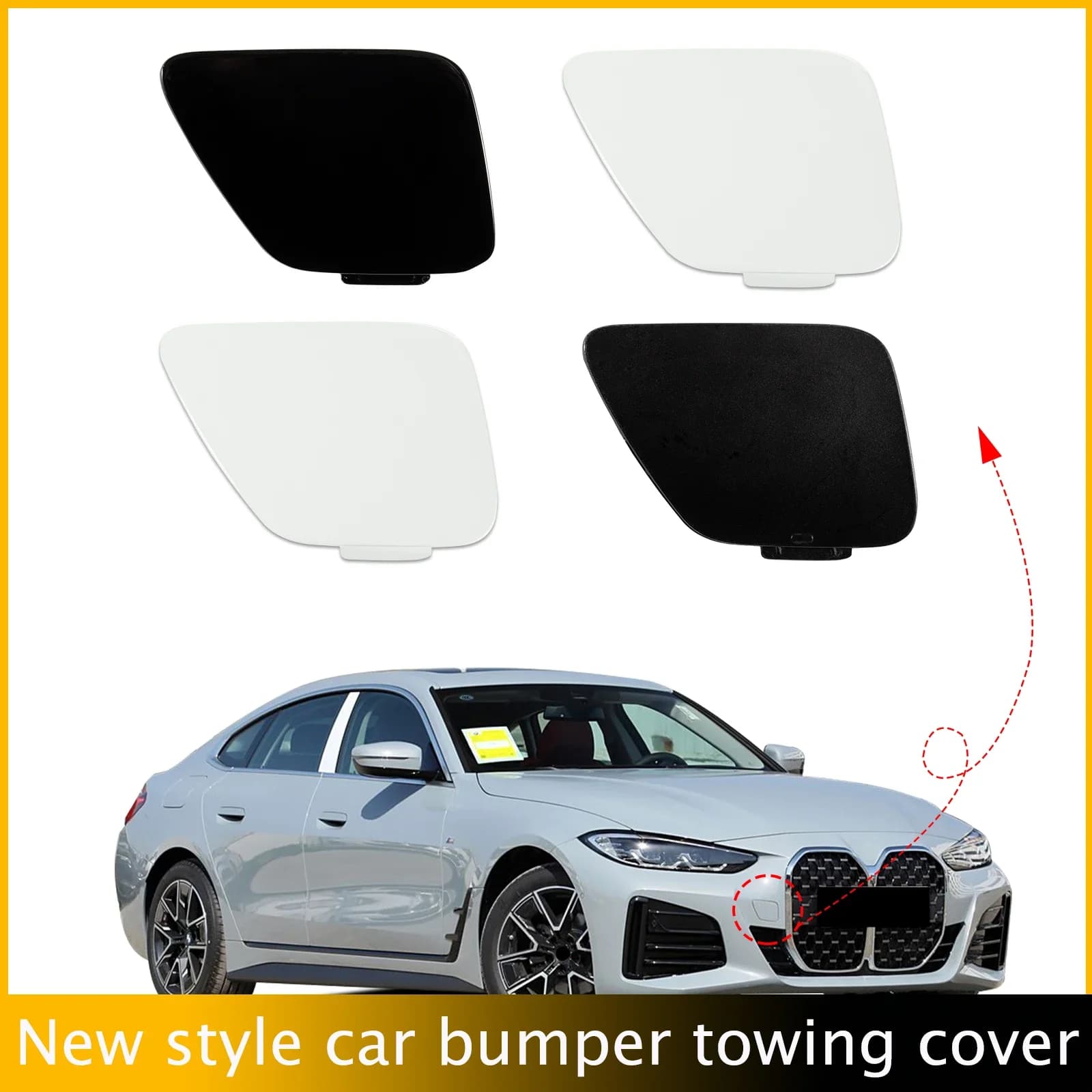 Tapa de la cubierta del gancho de remolque del parachoques delantero, ojo de remolque para BMW G22 G26 I4 4 series 2021 2022 202