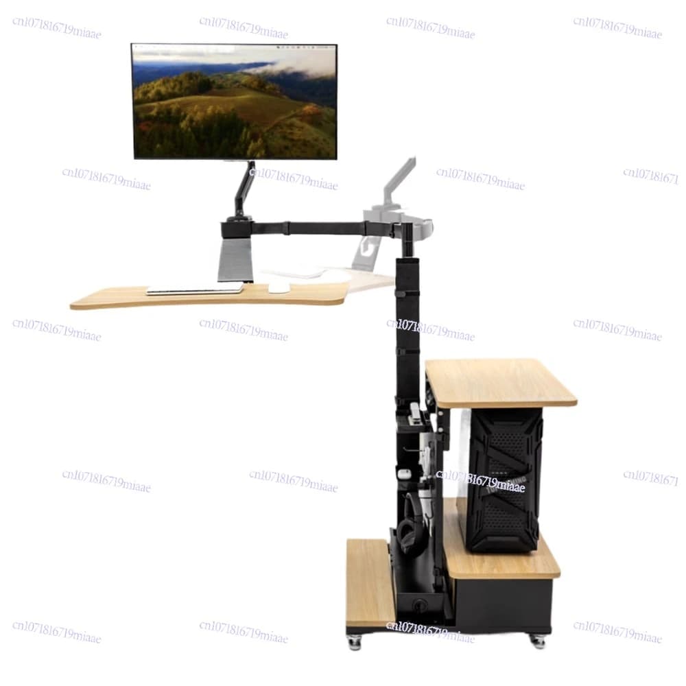 Electric, Floating Lifting Table, Monitor Stand, Computer Table and Chair Set