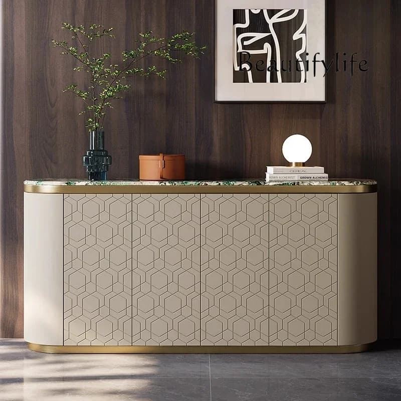 R K Light luxury dining side cabinet storage Italian postmodern villa large flat floor marble restaurant senior entrance shoe ca