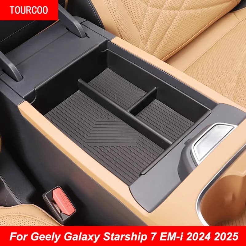For Geely Galaxy Starship 7 EM-i 2024 2025 Central Control Armrest Storage Box Interior Accessories