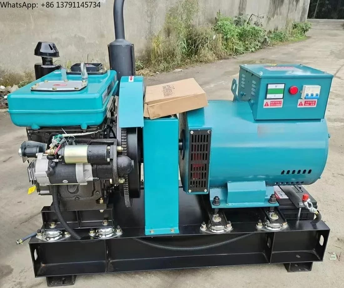 Single-Cylinder Diesel Generator Set 15kW/20kW/24kW/30kW - 380V High Power Solution for Construction & Industrial Use, Low Fuel