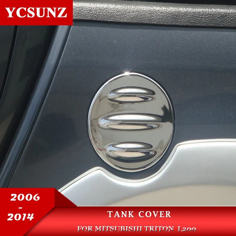 Chrome Tank Cover For Mitsubishi L200 Triton 2006 2007 2008 2009 2010 2011 2012 2013 2014 Accessories Plate Tank Cap Car Parts
