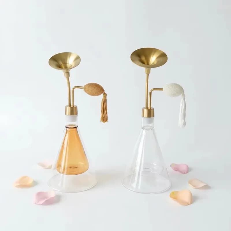 Incense smelter essential oil bottle brass 100ml glass bottle