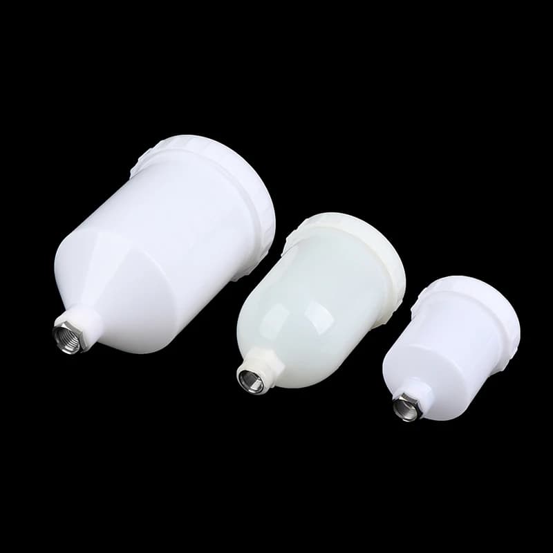 Wholesale 125/250/600ml Plastic Spray Paint Cup Sprayer Cup Air Gravity Feed Paint Spray Pot Thread Connector For Spray Parts