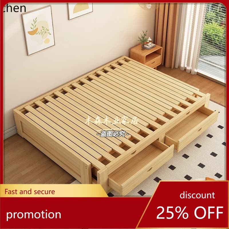 YFY solid wood pull-out bed multi-functional storage push-pull bed telescopic sofa bed small apartment folding