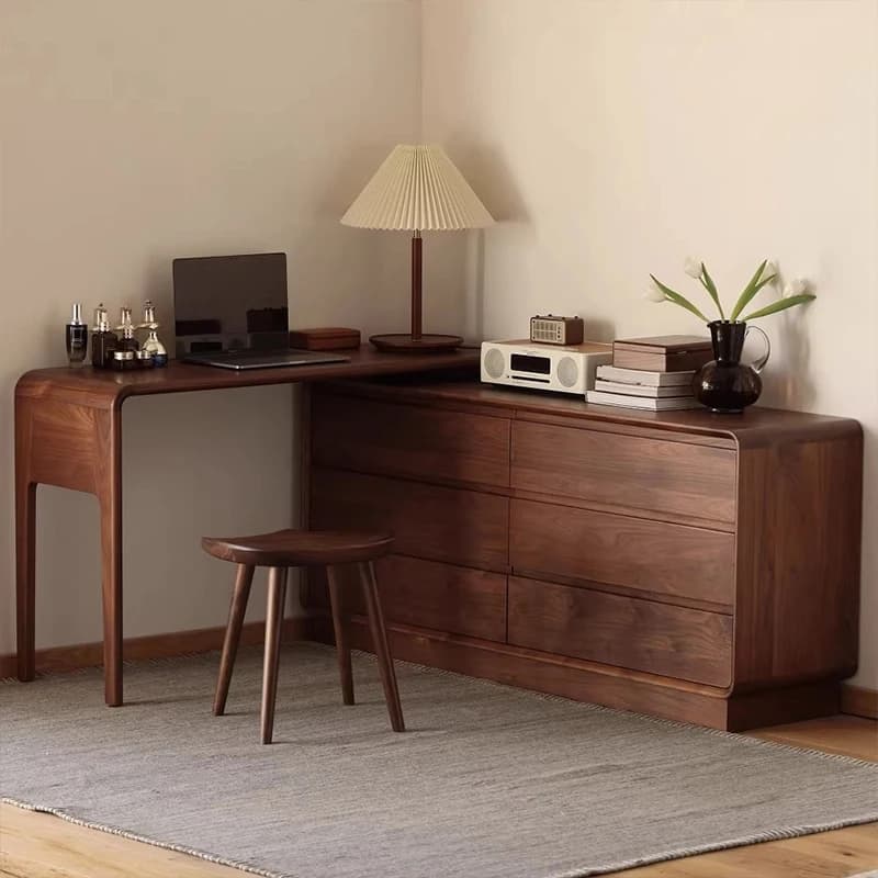 Brown Storage Vanity Table Dest Drawer Simple Solid Wood Makeup Vanity Desk Modern Europa Coiffeuse De Chambre Furniture Home
