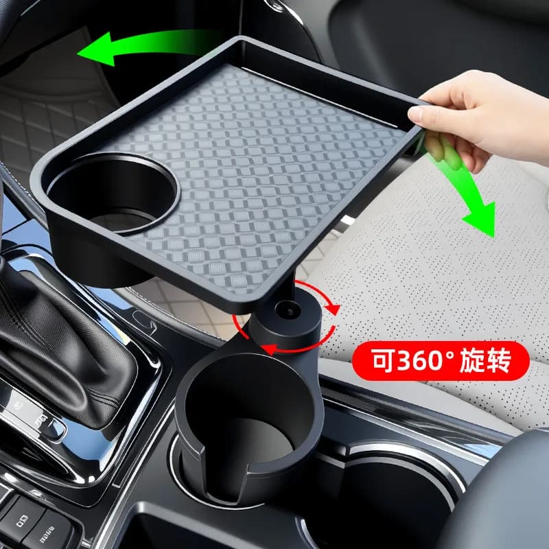 Multi-functional Car Cup Holder Tray 360° Rotating Dining Tray Storage Rack Auto Phone Holder Cup Holder Miscellaneous Storage