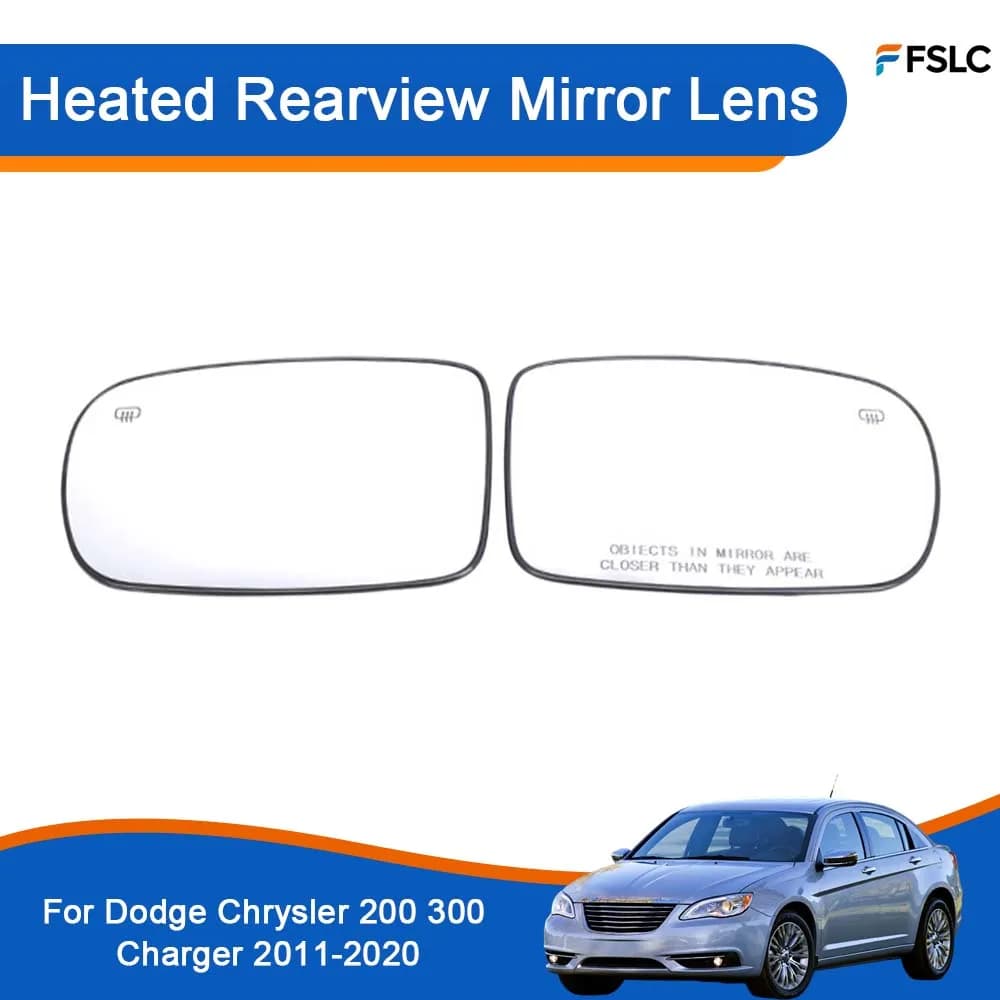 Car Rearview Accessories Heated Rearview Mirror Lens For Dodge Chrysler 200 300 Charger 2011-2020 Car Exterior Upgrade