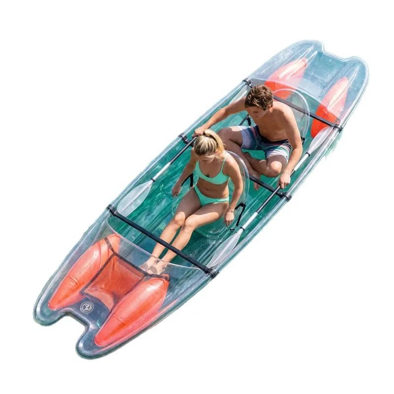 Internet celebrity transparent boat photography landscape boat hand rowing single double crystal glass boat PC kayak
