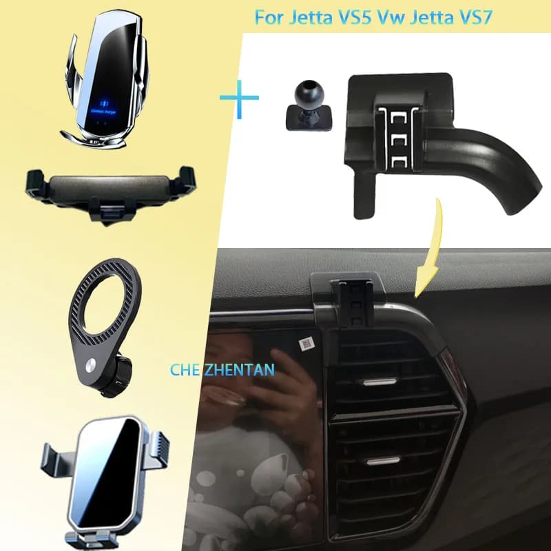 For Jetta VS5 VW Jetta VS7 2019~2022 Car Phone Holder Wireless Charging Bracket Base Gravity Stand Phone Mount Auto Accessories