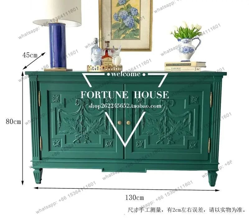 American solid wood carving flower porch cabinet foyer home decoration small apartment household dining side locker