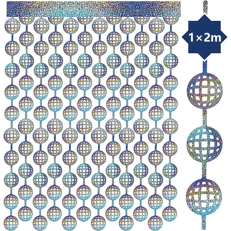 2M Disco Spherical Rain Curtains Graduation Party Photo Wall Birthday Wedding Party Backdrop DIY Home Decor Curtain Supplies