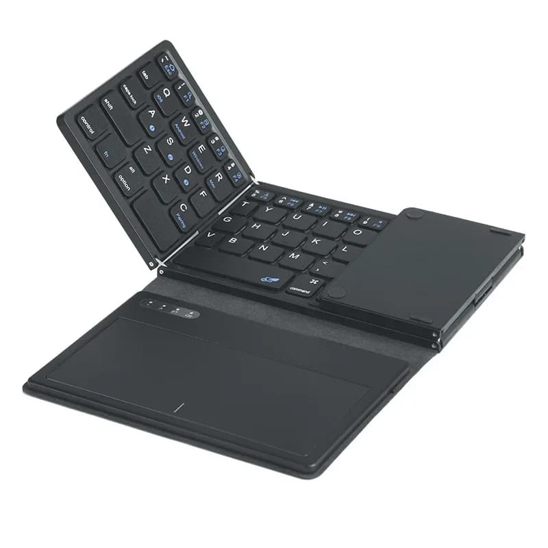triple folding, Bluetooth keyboard, tablet with touchpad, mobile phone and computer three systems, universal keyboard
