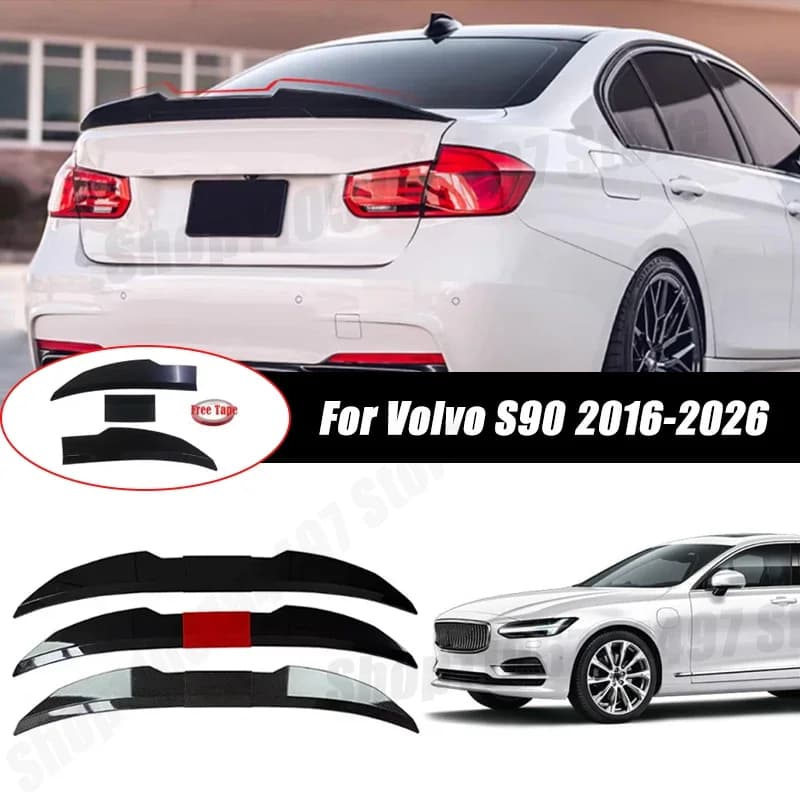 3pcs Sedan Rear Trunk Spoiler For Volvo S90 2016-2026 Adjustable DIY Modified Trunk Spoiler Automotive Accessories