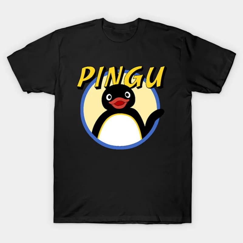0330 Noot Noot Pingu Meme Gift t shirt for men Funny cartoon Graphic Clothes 100% cotton printed Y2K clothing Large size tee