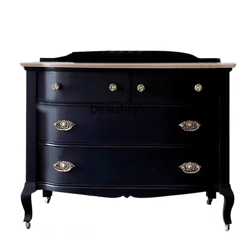 xz1X1French retro solid wood chest/neoclassical drawer storage decorative cabinet entrance cabinet