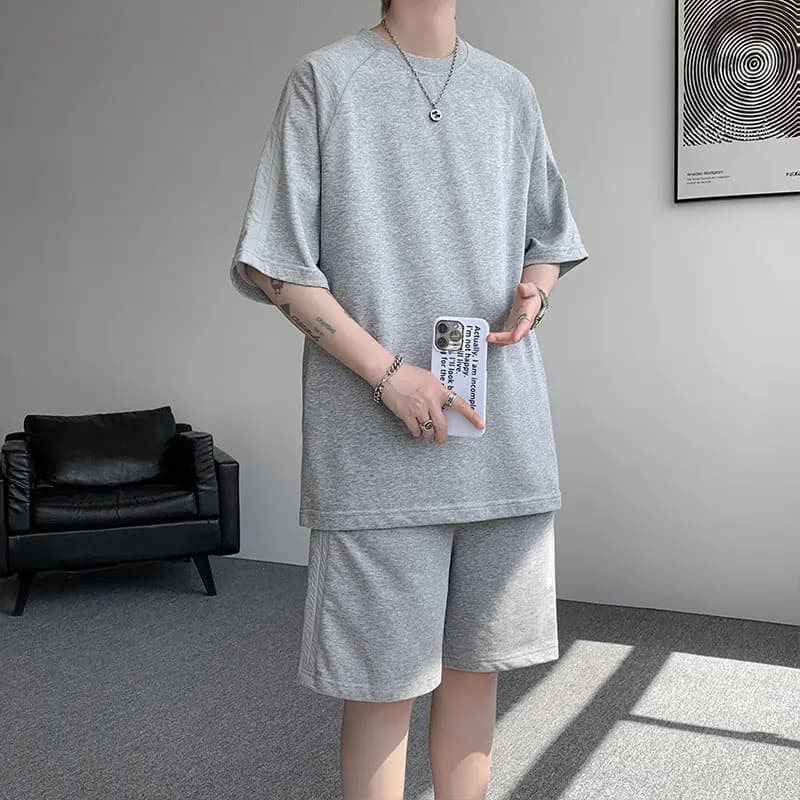 2026 Summer Men's Mamba Cotton Round-neck Large-Sized Short-Sleeved Shorts T-Shirt Sports Set