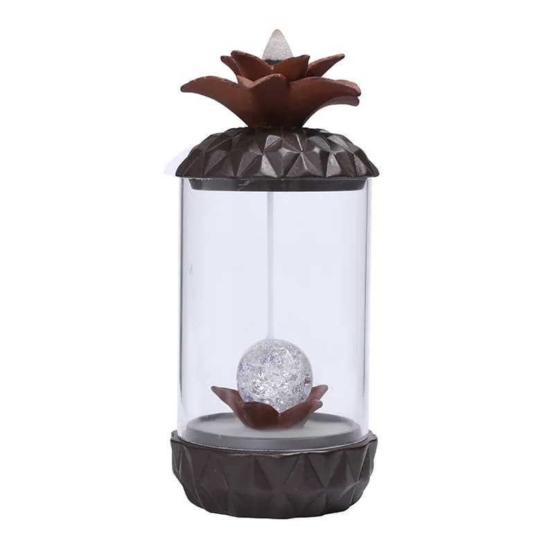 DSA purple sand windshield backflow incense burner, creative pineapple smoke backflow incense burner home ornament