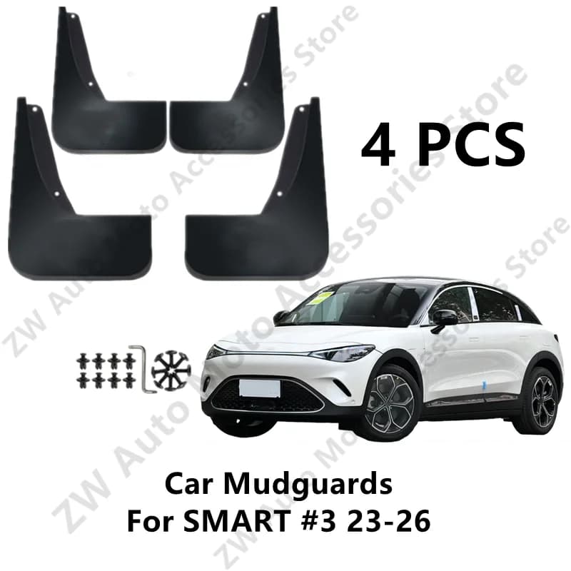 Car Mudguards For SMART #3 23-26 Mud Guards Fender Flare Mudflaps Exterior Parts Auto Accessories Refit