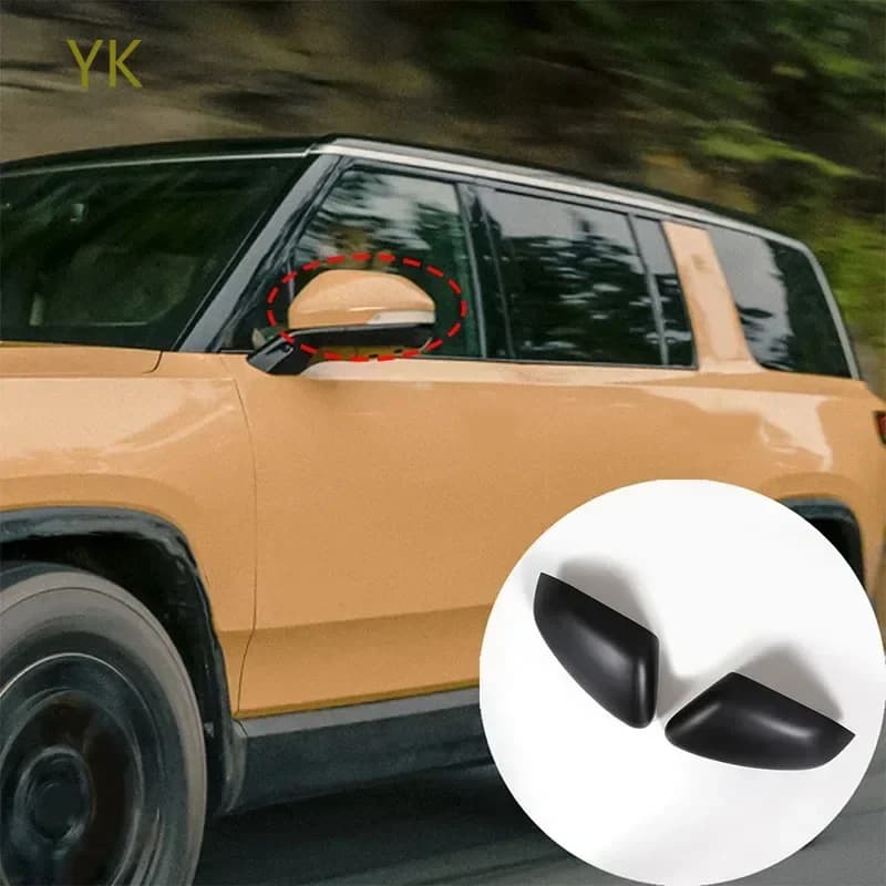 For Rivian R1S R1T 2022-2025 ABS Carbon Fiber Car Rearview Mirror Anti-scratch Protective Cover Trim Car Accessories