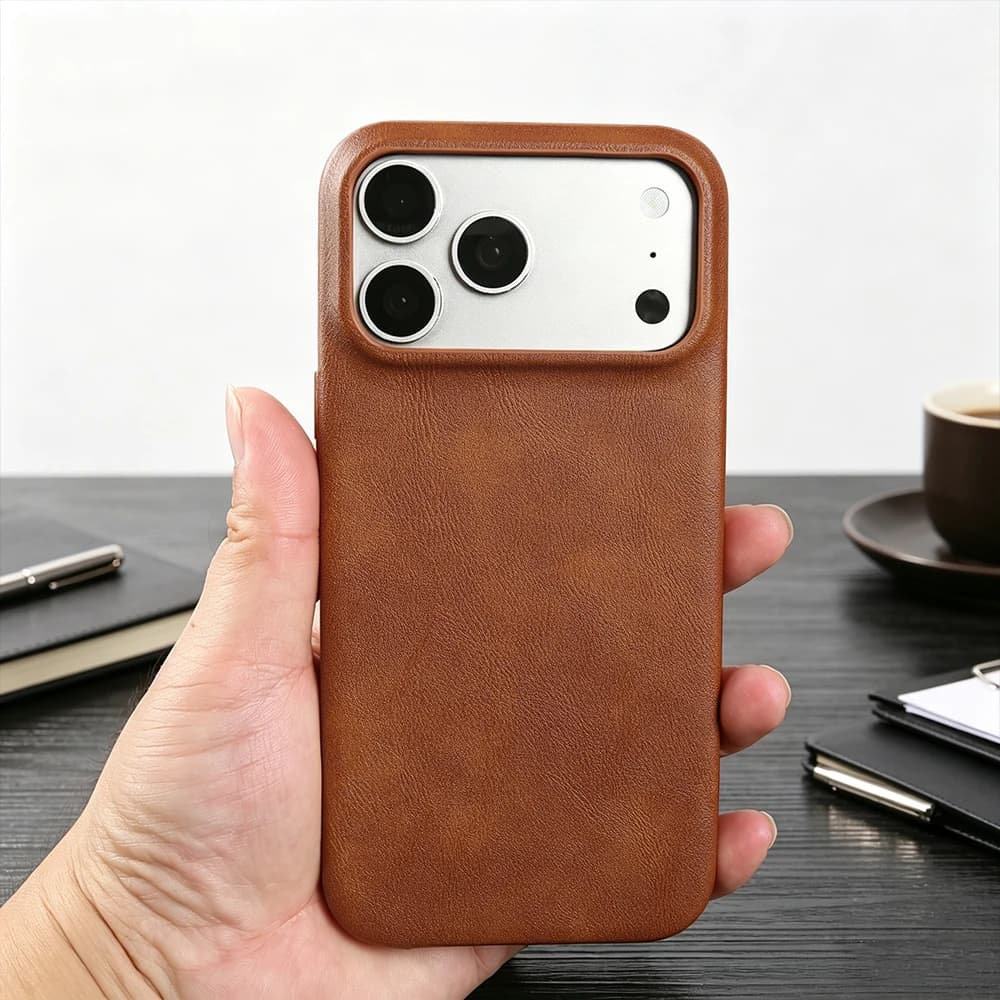 Vintage Calf Texture Leather Case For iphone 18 Pro Max 18Pro 16 15 17 Pro Max Phone Cases Shockproof Back Cover Coque Funda Bag